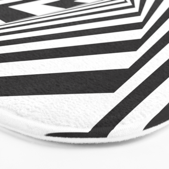Black And  White Pop Art Optical Illusion Bath Mat Gallery Image 3