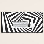 Black And  White Pop Art Optical Illusion Desk Mat Gallery Image 1