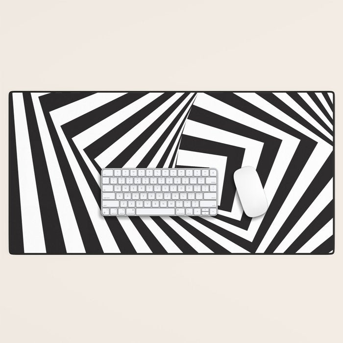 Black And  White Pop Art Optical Illusion Desk Mat Gallery Image 1