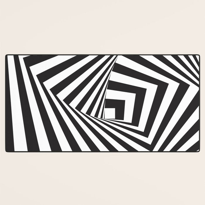 Black And  White Pop Art Optical Illusion Desk Mat Gallery Image 3
