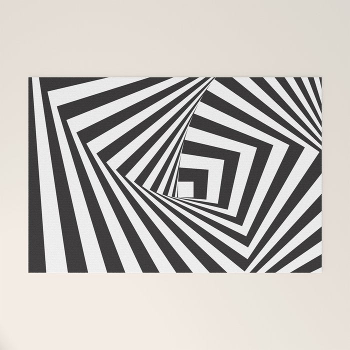 Black And  White Pop Art Optical Illusion Welcome Mat Gallery Image 1