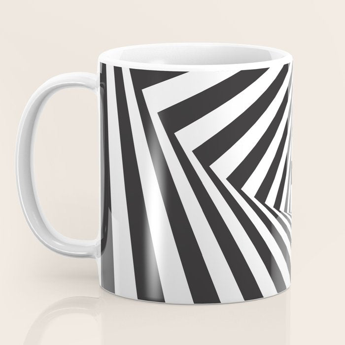 Black And  White Pop Art Optical Illusion Coffee Mug Gallery Image 3