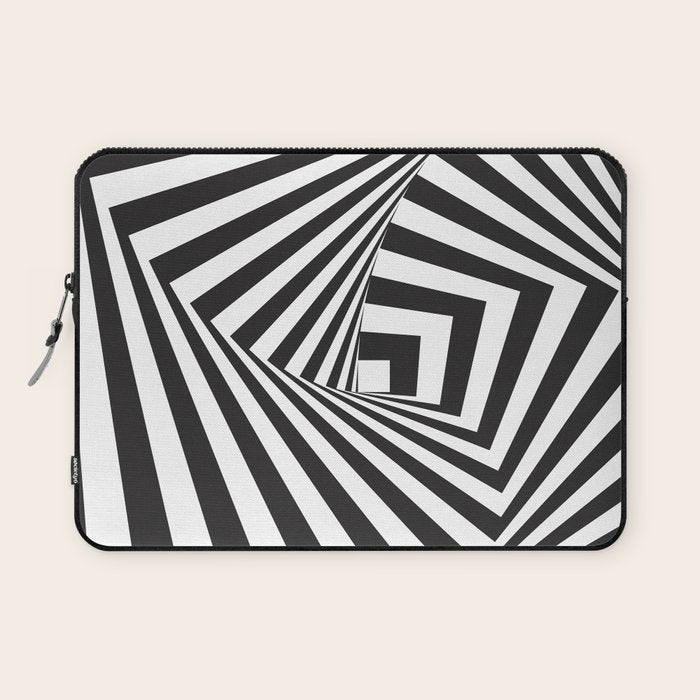 Black And  White Pop Art Optical Illusion Laptop Sleeve