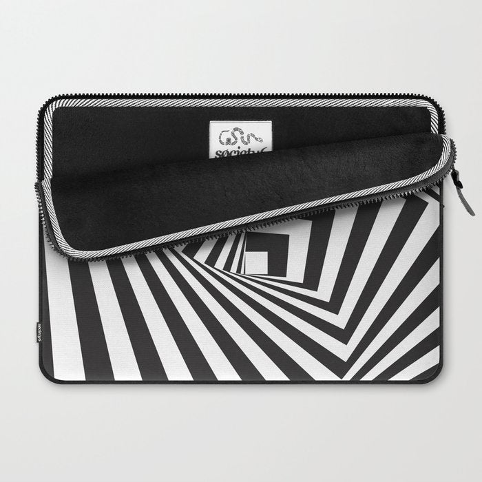 Black And  White Pop Art Optical Illusion Laptop Sleeve Gallery Image 2