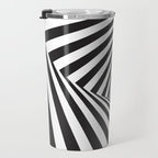 Black And  White Pop Art Optical Illusion Travel Mug Gallery Image 3