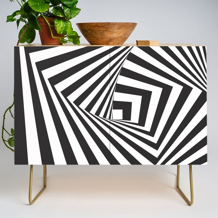 Black And  White Pop Art Optical Illusion Credenza Gallery Image 1