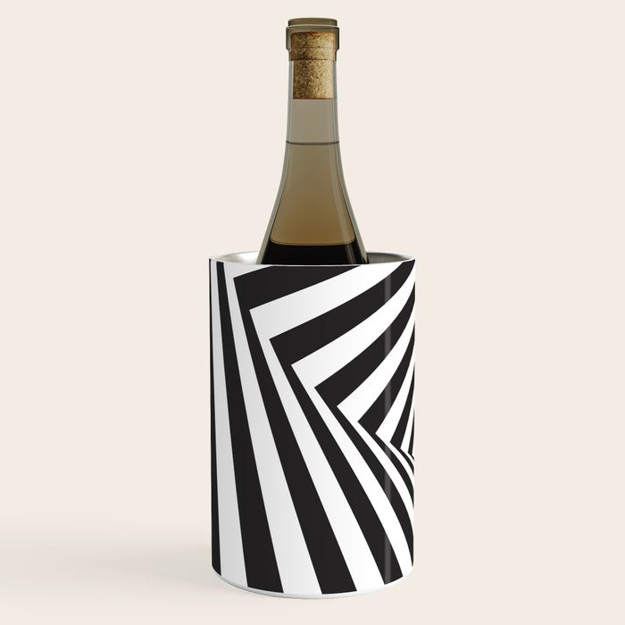 Black And  White Pop Art Optical Illusion Wine Chiller Gallery Image 2