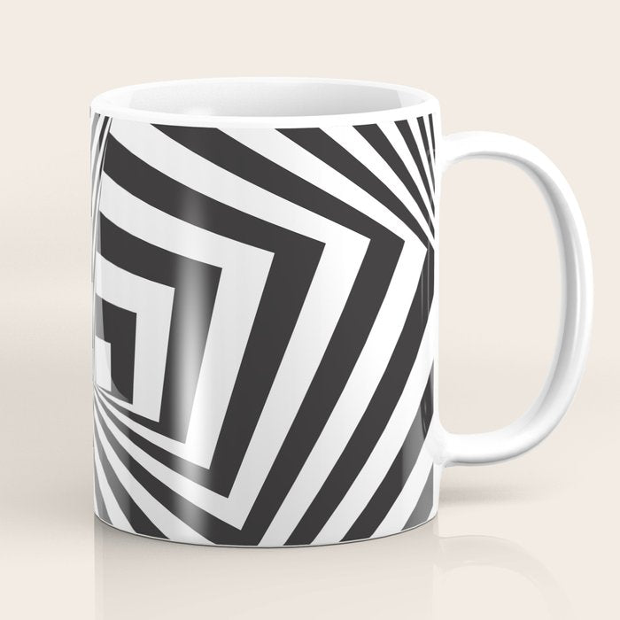 Black And  White Pop Art Optical Illusion Coffee Mug Gallery Image 1