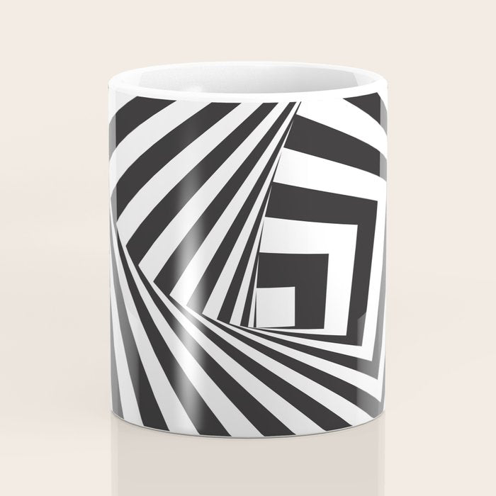Black And  White Pop Art Optical Illusion Coffee Mug Gallery Image 4