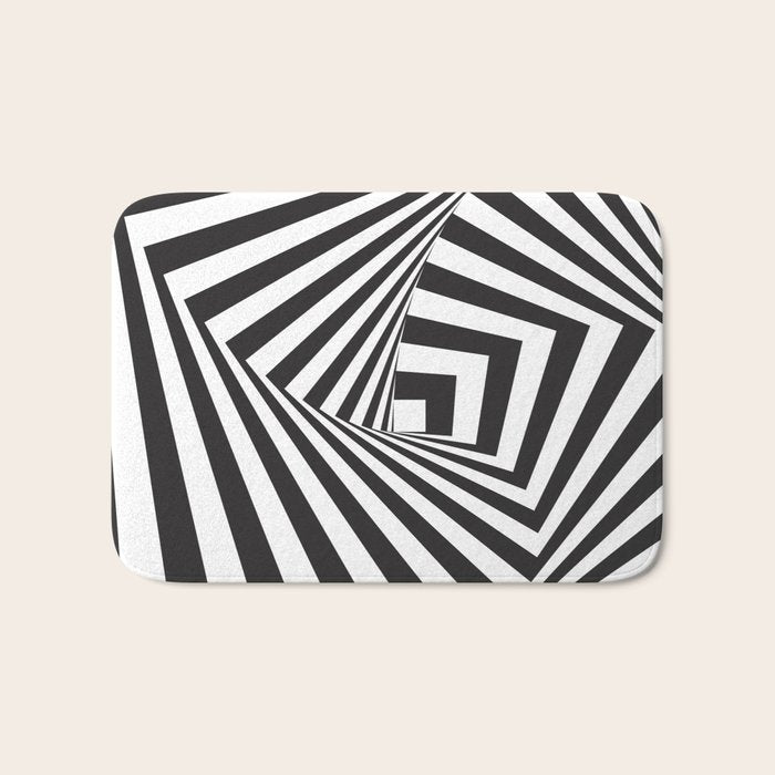 Black And  White Pop Art Optical Illusion Bath Mat Gallery Image 1