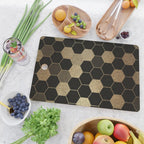 Gold,hexagons ,honeycomb geometric pattern  Cutting Board Gallery Image 2