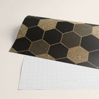 Gold,hexagons ,honeycomb geometric pattern  Wrapping Paper Gallery Image 2