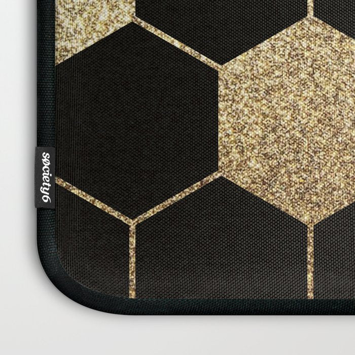 Gold,hexagons ,honeycomb geometric pattern  Laptop Sleeve Gallery Image 3