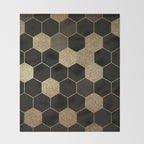 Gold,hexagons ,honeycomb geometric pattern  Throw Blanket Gallery Image 2