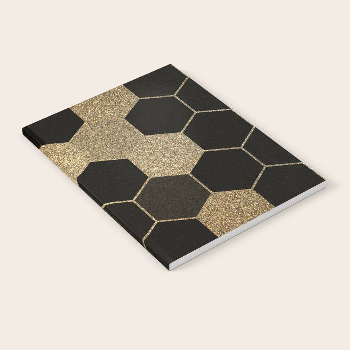Gold,hexagons ,honeycomb geometric pattern  Notebook Gallery Image 2