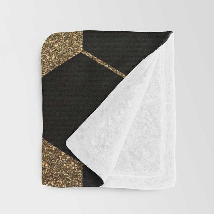 Gold,hexagons ,honeycomb geometric pattern  Throw Blanket Gallery Image 3