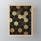 Gold,hexagons ,honeycomb geometric pattern  Mini Art Print Gallery Image 1