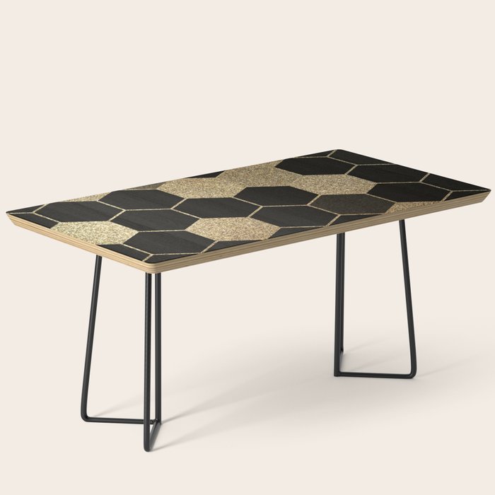Gold,hexagons ,honeycomb geometric pattern  Coffee Table Gallery Image 1