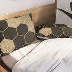 Gold,hexagons ,honeycomb geometric pattern  Pillow Sham Gallery Image 2