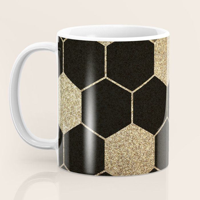 Gold,hexagons ,honeycomb geometric pattern  Coffee Mug Gallery Image 3