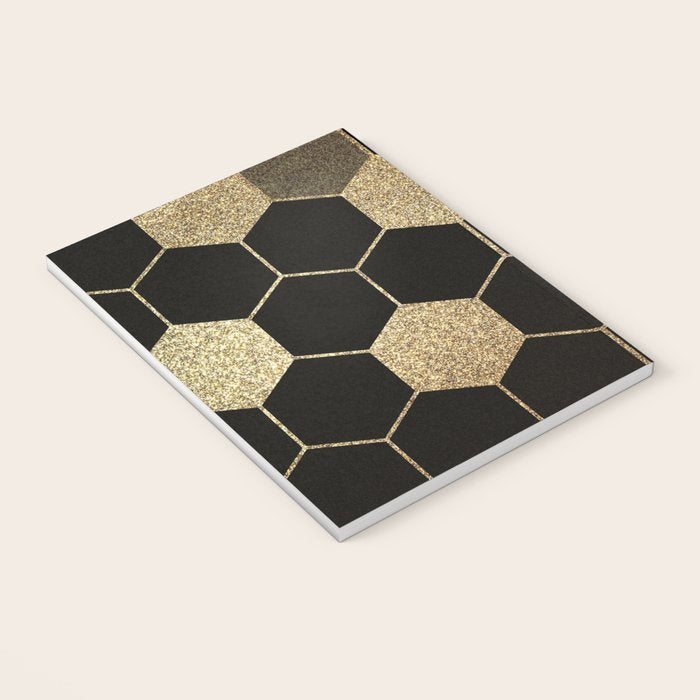Gold,hexagons ,honeycomb geometric pattern  Notebook Gallery Image 3