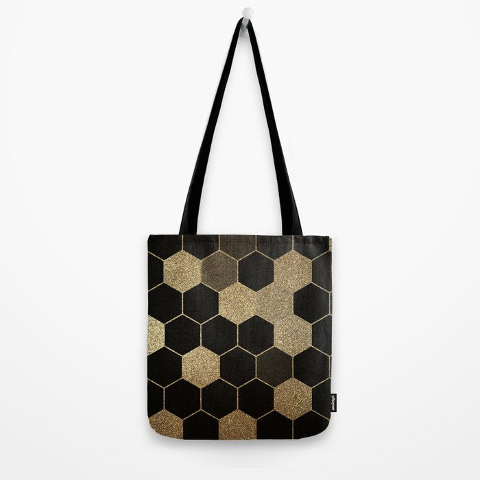 Gold,hexagons ,honeycomb geometric pattern  Tote Bag Gallery Image 2