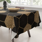 Gold,hexagons ,honeycomb geometric pattern  Tablecloth Gallery Image 3