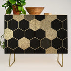 Gold,hexagons ,honeycomb geometric pattern  Credenza Gallery Image 1