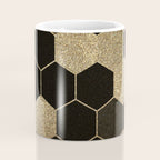 Gold,hexagons ,honeycomb geometric pattern  Coffee Mug Gallery Image 4