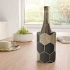 Gold,hexagons ,honeycomb geometric pattern  Wine Chiller Gallery Image 4