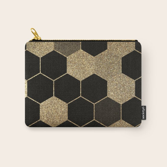 Gold,hexagons ,honeycomb geometric pattern  Carry All Pouch Gallery Image 1