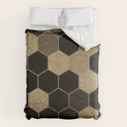 Gold,hexagons ,honeycomb geometric pattern  Comforter Gallery Image 6