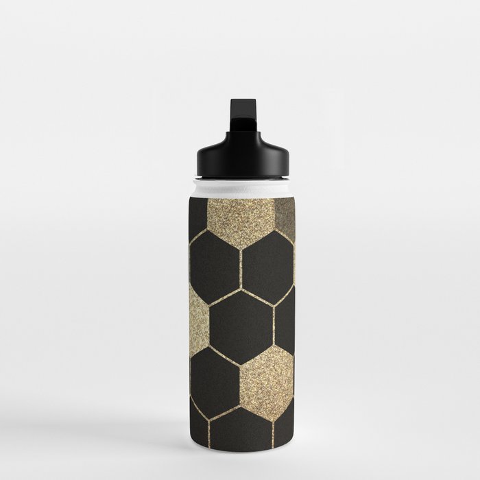 Gold,hexagons ,honeycomb geometric pattern  Water Bottle Gallery Image 3