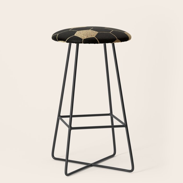 Gold,hexagons ,honeycomb geometric pattern  Stool Gallery Image 1