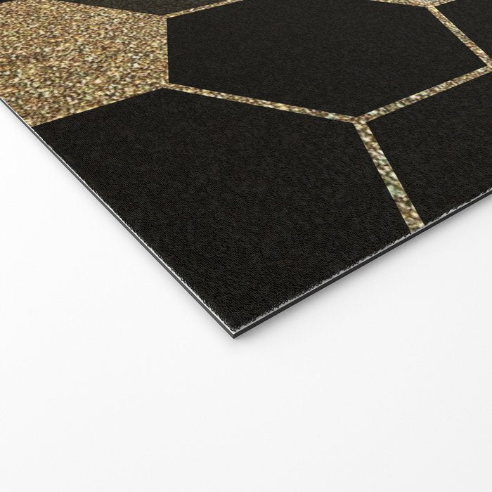 Gold,hexagons ,honeycomb geometric pattern  Welcome Mat Gallery Image 2