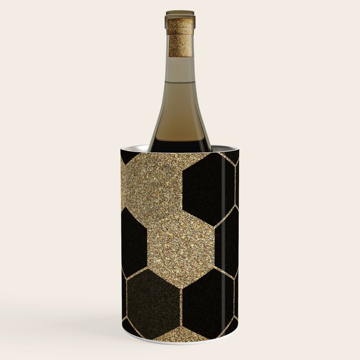 Gold,hexagons ,honeycomb geometric pattern  Wine Chiller Gallery Image 3