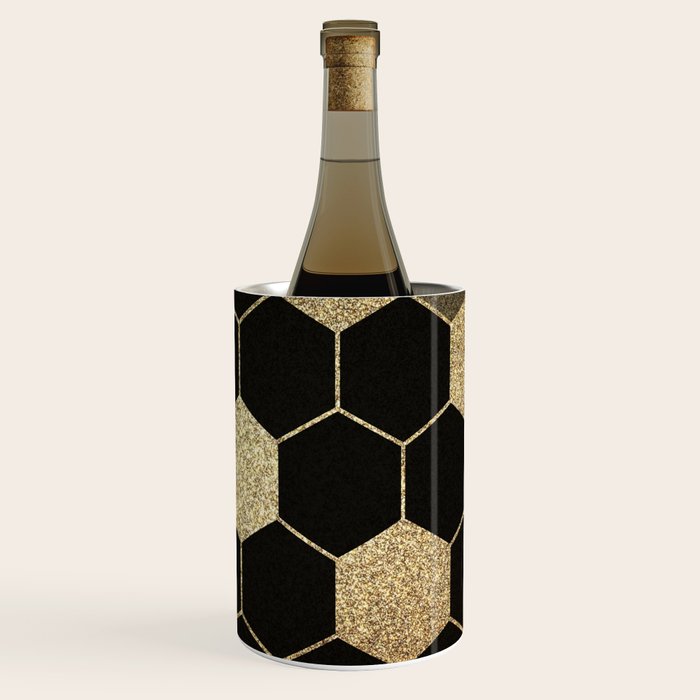 Gold,hexagons ,honeycomb geometric pattern  Wine Chiller Gallery Image 2