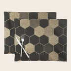 Gold,hexagons ,honeycomb geometric pattern  Placemat Gallery Image 1