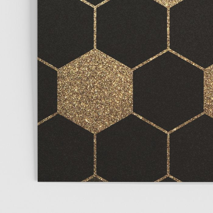 Gold,hexagons ,honeycomb geometric pattern  Poster Gallery Image 3