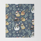 Christmas Pugs Throw Blanket Gallery Image 2