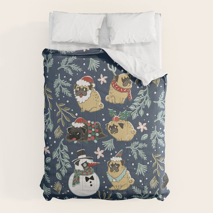 Christmas Pugs Comforter Gallery Image 6