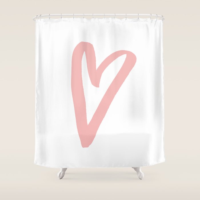 Heart Doodle Big 3 Shower Curtain Gallery Image 1