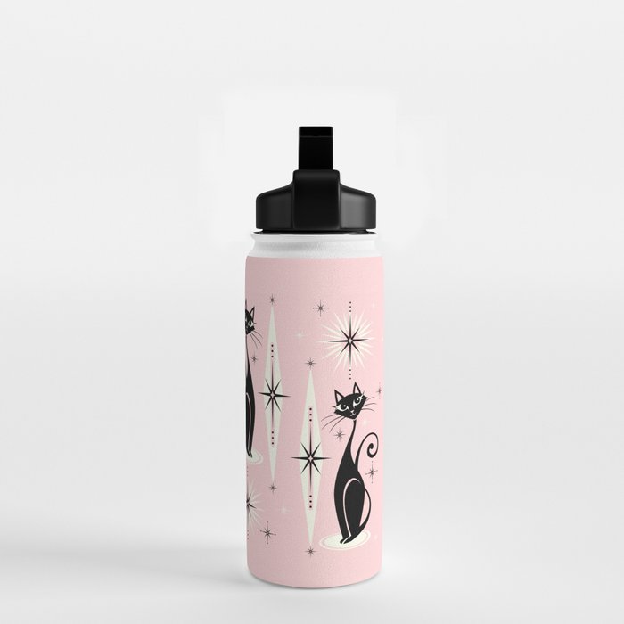Mid Century Meow Retro Atomic Cats ©studioxtine Water Bottle Gallery Image 2