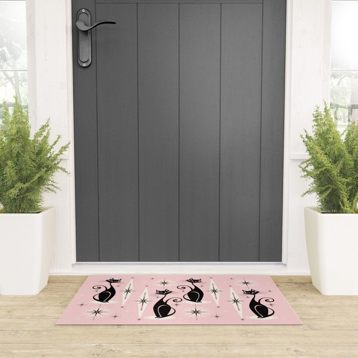 Mid Century Meow Retro Atomic Cats ©studioxtine Welcome Mat Gallery Image 3