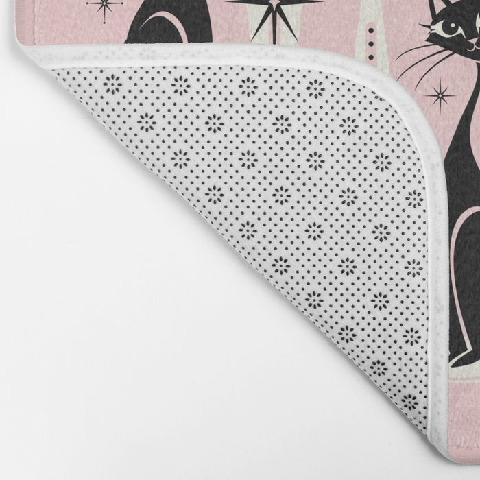 Mid Century Meow Retro Atomic Cats ©studioxtine Bath Mat Gallery Image 2