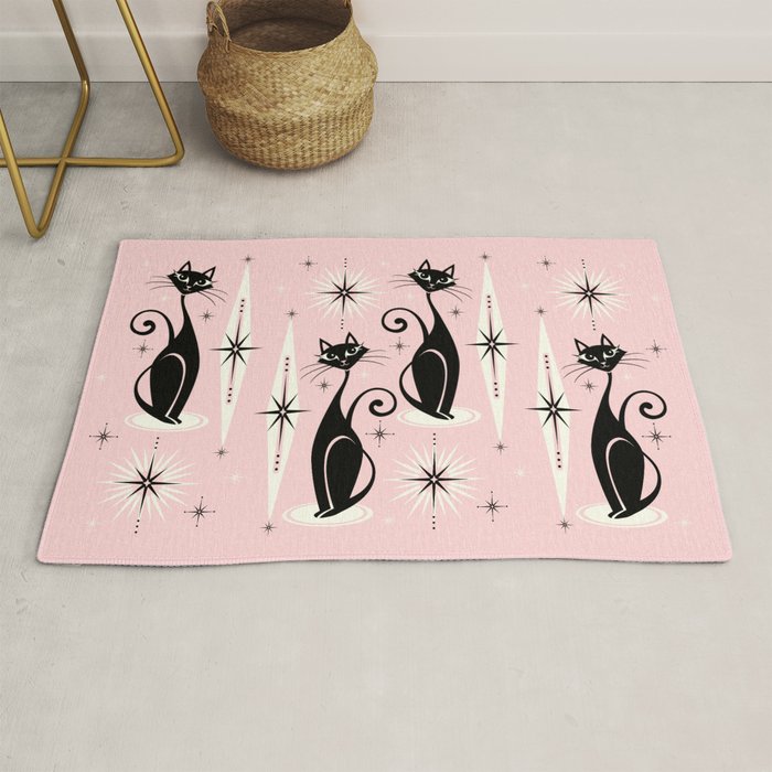 Mid Century Meow Retro Atomic Cats ©studioxtine Rug Gallery Image 1