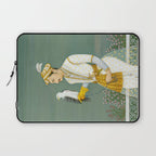Portrait of a Prince with a Hawk 1700s India, Mughal, 18th century Indian Miniature Painting  Laptop Sleeve Gallery Image 1