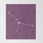 Cancer Zodiac Star Constellation Line Art Mauve Purple Throw Blanket Gallery Image 2
