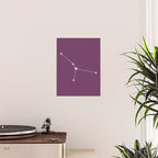 Cancer Zodiac Star Constellation Line Art Mauve Purple Poster Gallery Image 2