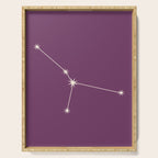 Cancer Zodiac Star Constellation Line Art Mauve Purple Serving Tray Gallery Image 1